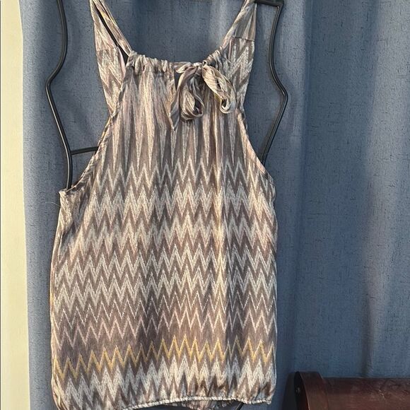 HeartSoul Pink Relaxed Tank Top with Chevron Pattern Size L - Picture 4 of 5